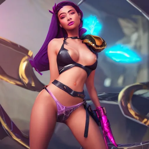 Image similar to still of pretty Samira (League of Legends) in KDA More music video. 3d render, octane render, game art, realistic, highly detailed, trending on artstation, 4k, trending on artstation, pixar, cgsociety, unreal engine 5, redshift render, trending on artstation, blender, behance, cg