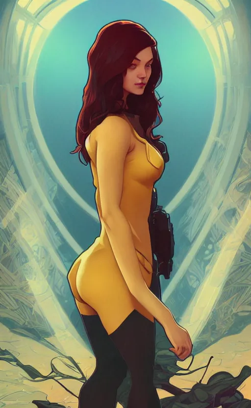 Image similar to Jean Grey, highly detailed, digital painting, artstation, facing camera, concept art, smooth, sharp focus, illustration, art by artgerm and alphonse mucha, high definition digital art, dramatic lighting, in the style of ilya kuvshinov and Ross tran