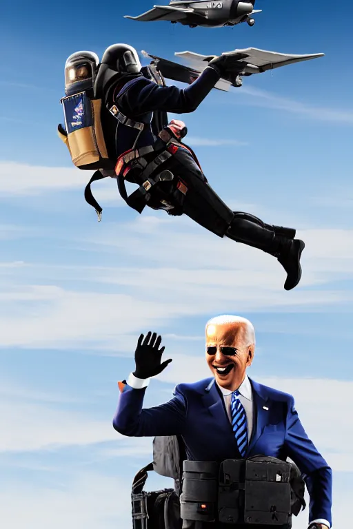 Prompt: joe biden flying with jet pack, hdr, masterpiece, photorealistic, cinematic, intricate detail, smooth, 4 k, aesthetic lighting, baroque object, sharp focus, hyper detailed, featured face details, arstation trending, ultra realistic, winning pullitzer award photo by : canon eos 5 d mark iv, by karah mew and adnan abidi and jodie bateman