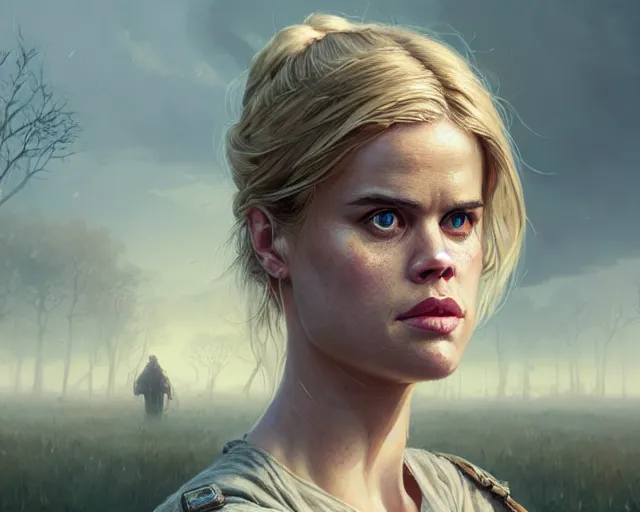 Prompt: highly detailed portrait of alice eve, in the walking dead, stephen bliss, unreal engine, fantasy art by greg rutkowski, loish, rhads, ferdinand knab, makoto shinkai and lois van baarle, ilya kuvshinov, rossdraws, tom bagshaw, global illumination, radiant light, detailed and intricate environment