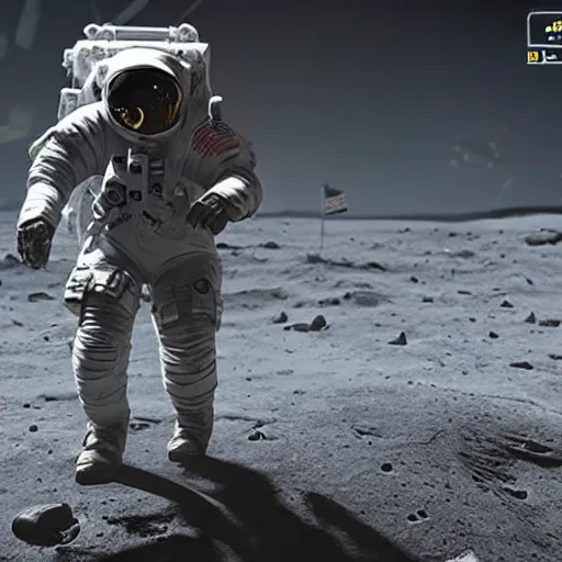 Prompt: Call of Duty game set on the moon, unreal engine 5