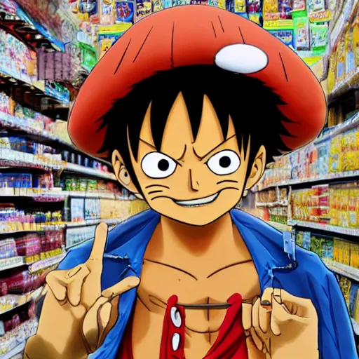 Image similar to luffy in Walmart