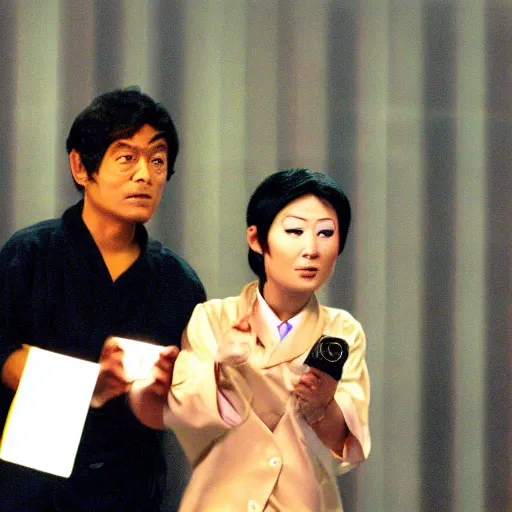 Prompt: film still of the 2 0 0 5 science fiction movie'japanese gameshow '. sigma 8 5 mm f / 8