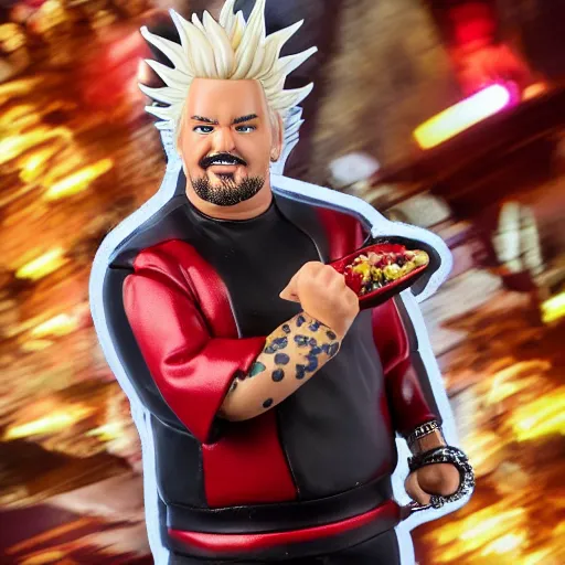 Image similar to Guy Fieri action figure, product photo, detailed, 4k