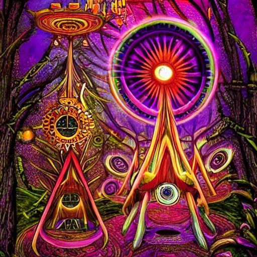 Image similar to the Clockwork Elves of the psychedelic DMT realm