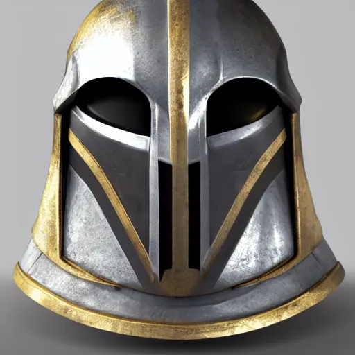 Image similar to realistic templar knight helm design inspired by darth vader, epic scale, character concept art, face symmetry, intricate accurate details, artstation trending, octane render, cinematic color grading, soft light, rule of thirds, golden ratio, like a professional model, cinematic, 8 k, clear.