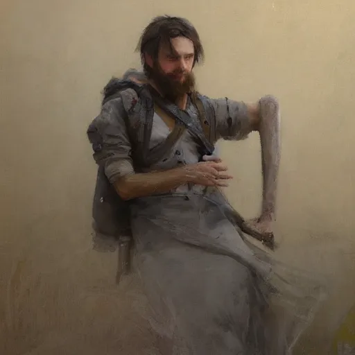 Prompt: Richard Schmid and Jeremy Lipking and antonio rotta, full length portrait painting of a moogle from Final Fantasy