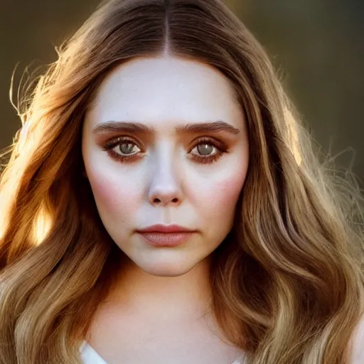 Image similar to A portrait of Elizabeth Olsen, starring in a Lana Del Rey music video, photorealistic imagery, high detail, cinematic, hq