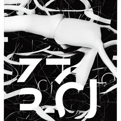 Image similar to black on white editorial typography cover for balenciaga in style of david rudnick, y 2 k