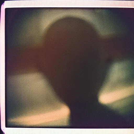 Prompt: nyarlathotep, hyperealistic detailed photography polaroid, 5 0 mm lens, motion blur, grainy image