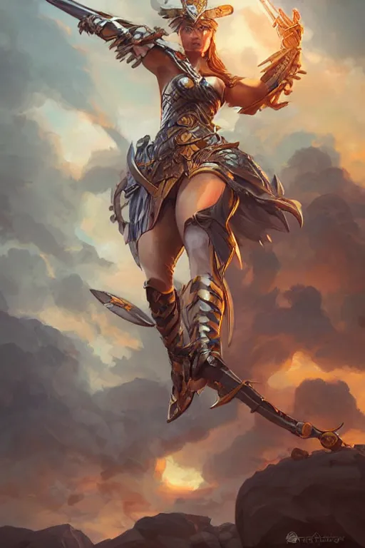 Image similar to amazon valkyrie athena, d & d, fantasy, portrait, highly detailed, headshot, digital painting, trending on artstation, concept art, sharp focus, illustration, art by artgerm and greg rutkowski and magali villeneuve