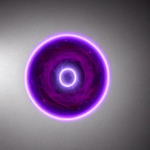 Image similar to digital illustion of a glowing purple energy ringed portal in a gray concrete wall, deviantArt, artstation, artstation hq, hd, 4k resolution