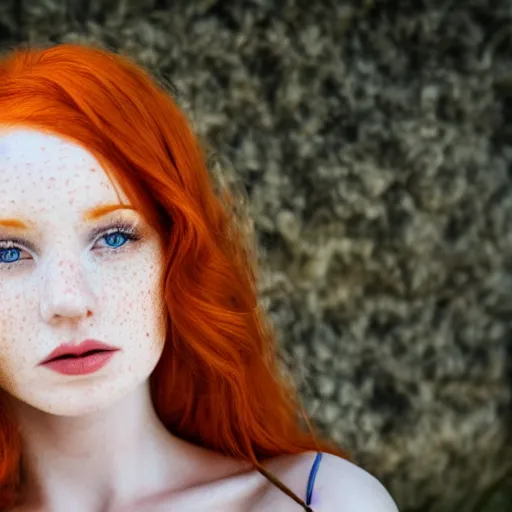 Prompt: close up portrait photo of a real beauty redhead freckles, 8k, masterpiece, pinup, highly detailed, smooth, sharp focus