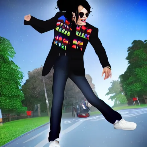 Image similar to michael jackson in the metaverse