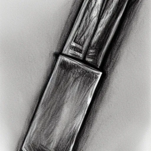 Image similar to a charcoal sketch of a sword