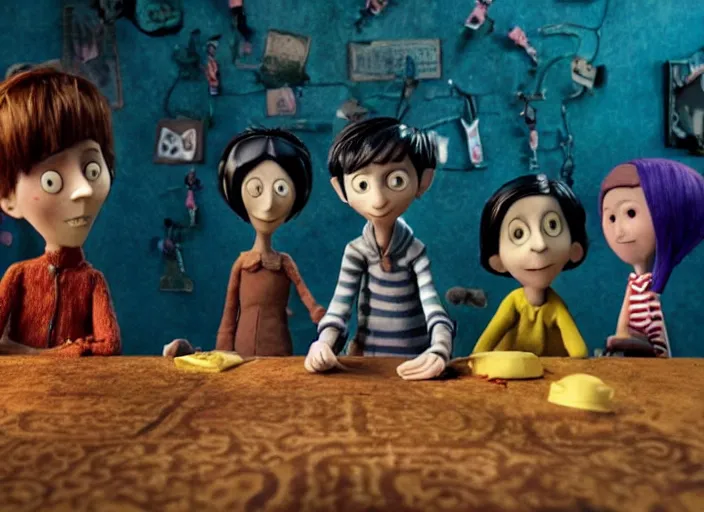 Image similar to a very high resolution image from a new movie. stop motion. coraline. directed by wes anderson