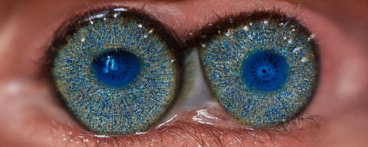 Image similar to eyeball, crystal worms, 8 k, ultra sharp, ultra detailed, style of daniel horne, sparkle.