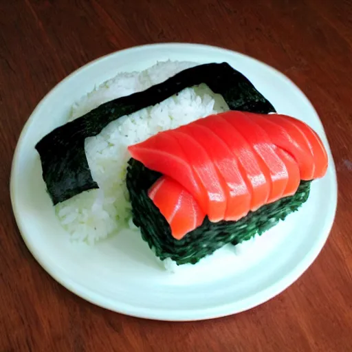 Image similar to sushi birthday cake made out of rice, diy