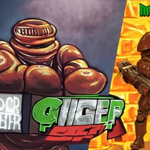 Image similar to master cheaf meets doomguy