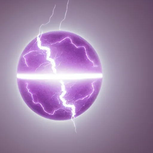 Prompt: a glowing magical orb flickering with purple and green lightning