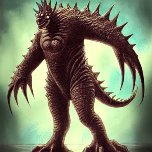 Image similar to concept art for a new kaiju monster for a godzilla move