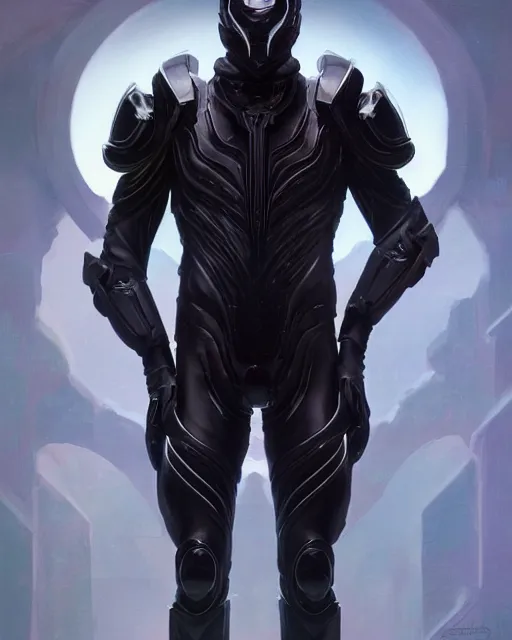 Prompt: iridescent sinewy smooth muscular male sleek glossy black pearlescent scifi armor with smooth black featureless helmet, by greg rutkowski, mark brookes, jim burns, tom bagshaw, magali villeneuve, eve ventrue, neil nelson thedarkestseason, trending on artstation