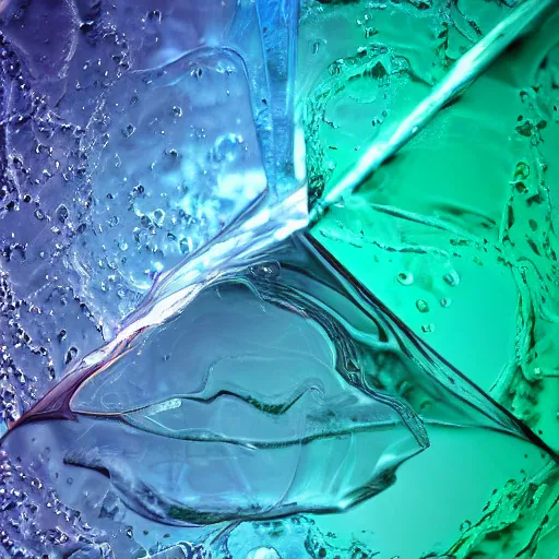 Prompt: water artwork manipulation inside the shape of a triangle, ray tracing, realistic water, focus, long shot, 8 k resolution, cinematic, frostbite 3 render, water art photoshop