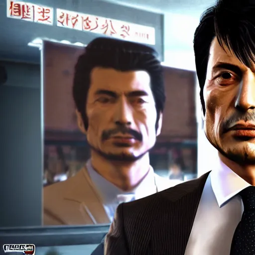 Prompt: Giuseppe Conte in Yakuza videogame, digital art 8k artwork, fine dressed