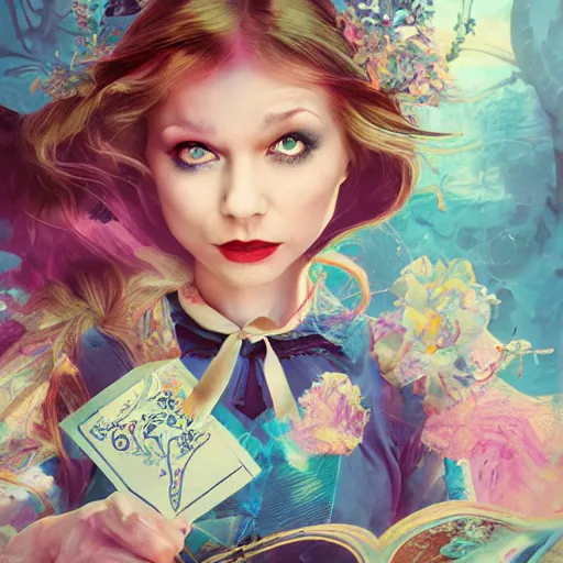 Prompt: illustration of alice from alice in wonder land, portrait, sharp focus, digital art, concept art, dynamic lighting, by emylie boivin, anna dittmann, mark arian, and sandra chevrier