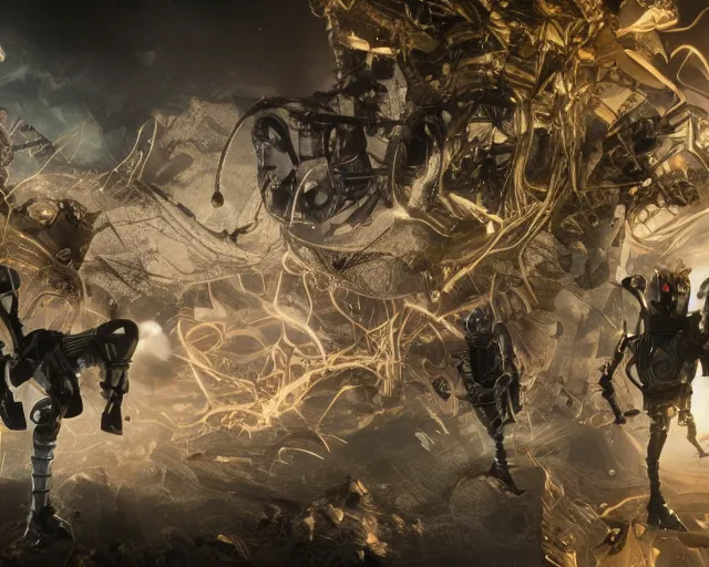 Image similar to love, joy, realistic textured magnetosphere humanoids, complex cybernetic glowing vortexes, large array, ornate, cinematic light shadows, hdr refractions, insanely detailed rendering, cybernetic civilisations, 8 k, *