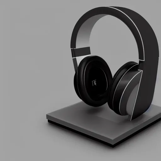 Image similar to wireless headphone stand, futuristic, techno, cyberpunk, product design, render, concept