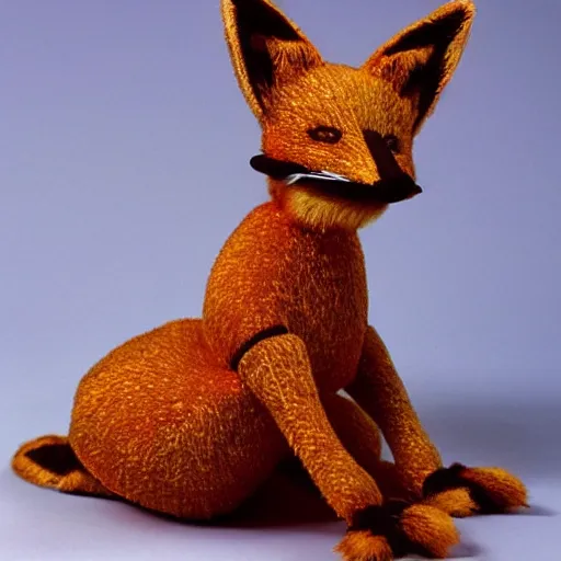 Image similar to a saturated view of a toy fox wearing a beautiful dress, highly detailed, exquisite, fabulous