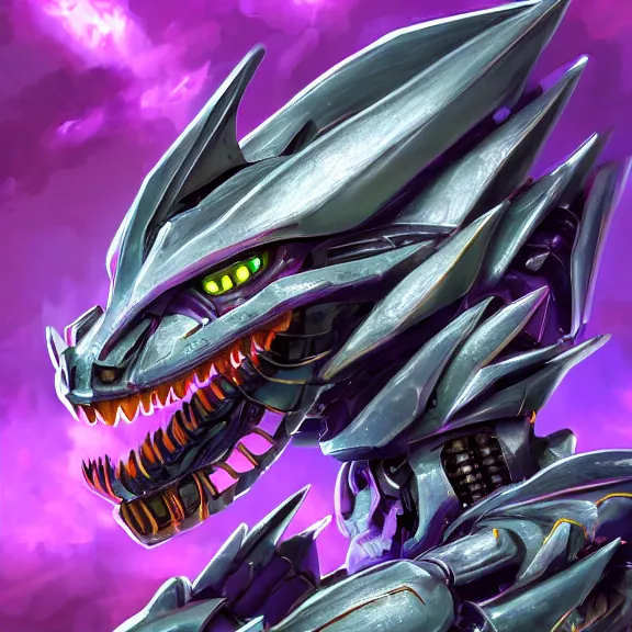 Image similar to detailed mawshot of a giant beautiful stunning goddess anthropomorphic hot robot mecha female dragon, silver sharp streamlined armor, detailed maw, glowing Purple LED eyes, food pov, micro pov, dragon art, macro art, furry art, vore, furaffinity, DeviantArt, Eka's Portal, G6