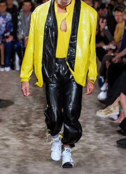 Image similar to hyperrealistic and heavy detailed balenciaga runway show of hulk hogan, leica sl 2 5 0 mm, vivid color, high quality, high textured, real life