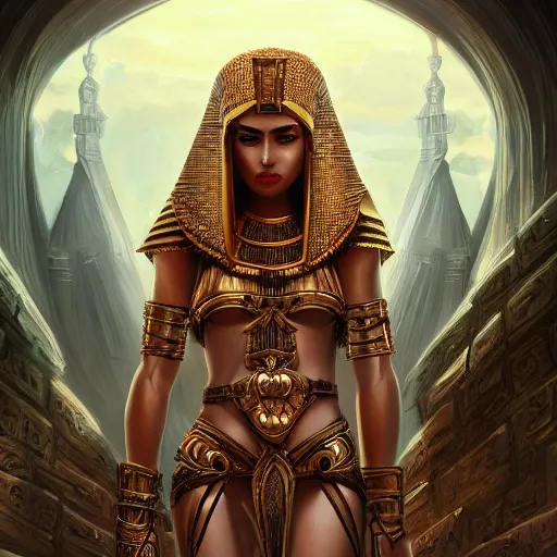 Image similar to egypt by artgerm and wlop and scott fischer and seb mckinnon, digital art, highly detailed, wide shot, intricate, fantasy, mystical, sharp focus, Trending on Artstation HQ, deviantart, unreal engine 5, 4K UHD image