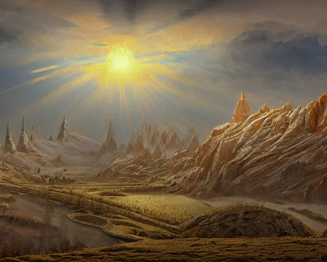 Prompt: hyperborea by vsevolod ivanov, landscape