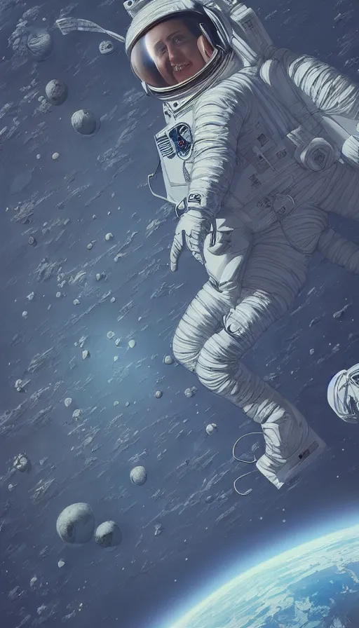 Image similar to the last selfie taken on earth, astronaut, the end of the earth, highly detailed, digital painting, trending on artstation, octane render, illustration by james jean