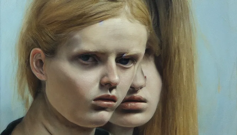 Prompt: painting by borremans, lara stone, detailed, stunning