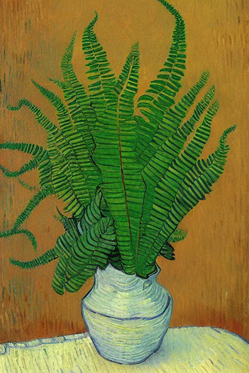 Prompt: painting of ferns by van gogh