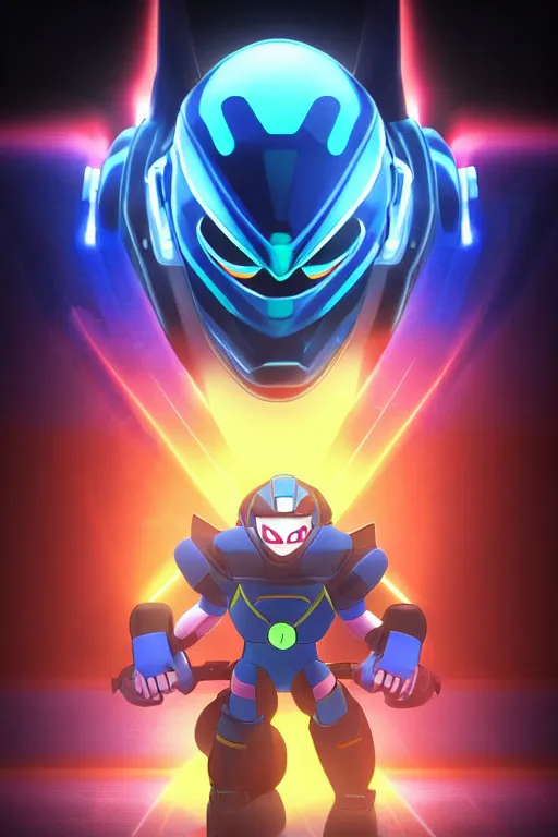 Image similar to robot ninja mask helmet megaman x zero rockman 2 0 2 2 switch game boss legacy collection fanart artsation hyper realistic, octane render clouds, neon colors, bright lights, avatar movie style blue color, 3 2 k image, avatar movie with what if marvel style animation, xel - shaded animation style