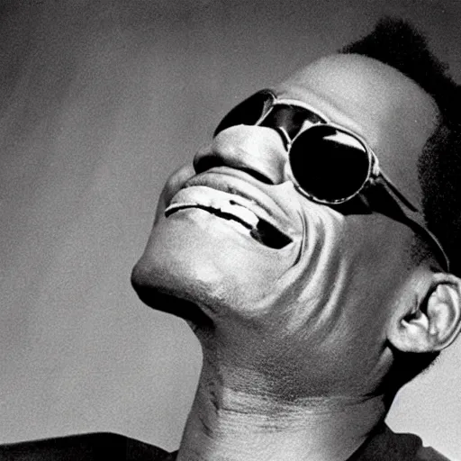 Prompt: quantum mechanics and mystical happenings occurring in Ray Charles's head