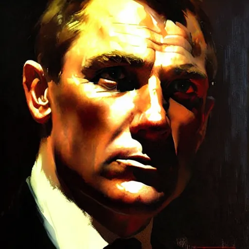 Image similar to portrait of james bond, detailed face, detailed painting, epic lighting, by ilya repin, phil hale and kent williams