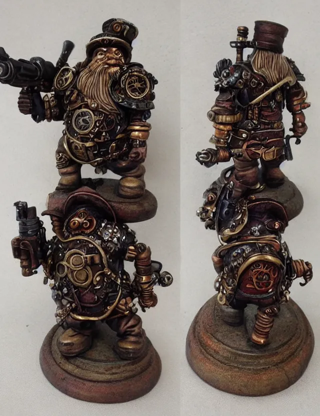 Image similar to dwarf with shotgun steampunk, hyper detailed, quality