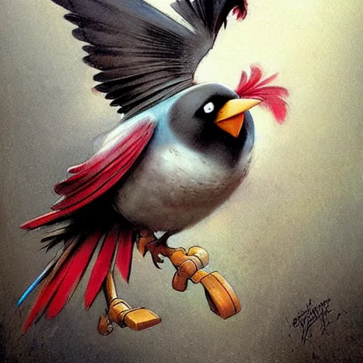 Image similar to ( ( ( ( ( bomb, angry bird. muted colors. ) ) ) ) ) by jean - baptiste monge!!!!!!!!!!!!!!!!!!!!!!!!!!!