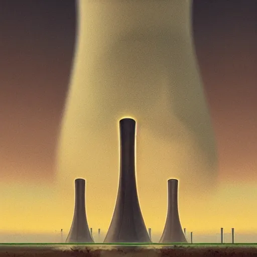 Prompt: A nuclear power plant by krzysztof nowak, artstation