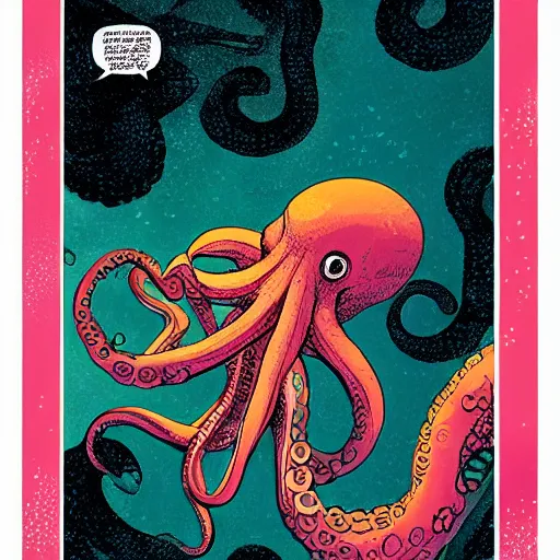 Image similar to a baby octopus by feng zhu and loish and laurie greasley, victo ngai, andreas rocha, john harris