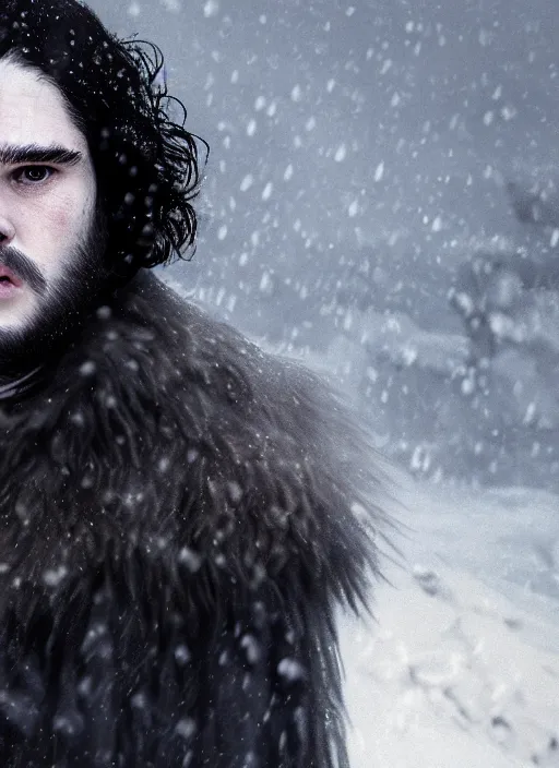 Image similar to john snow in real life, face centered portrait of john snow, confident, fog, rain, volumetric lighting, beautiful, golden hour, sharp focus, ultra detailed, cgsociety by leesha hannigan, ross tran, thierry doizon, kai carpenter, ignacio fernandez rios, noir art house, 4 k, 3 5 mm, fujifilm