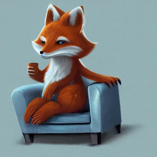 Prompt: an anthropomorphic fox sitting on a couch, wearing a t-shirt and jeans , 8k resolution matte fantasy painting, cinematic lighting, DeviantArt, Artstation, furry, anthro, anthropomorphic, furaffinity, cartoon, disney