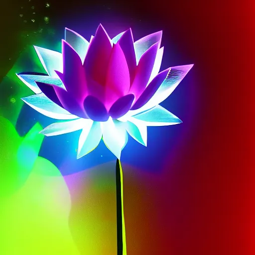 Image similar to lotus flower, cinematic lighting, magic particles, glow, lens flare, digital art