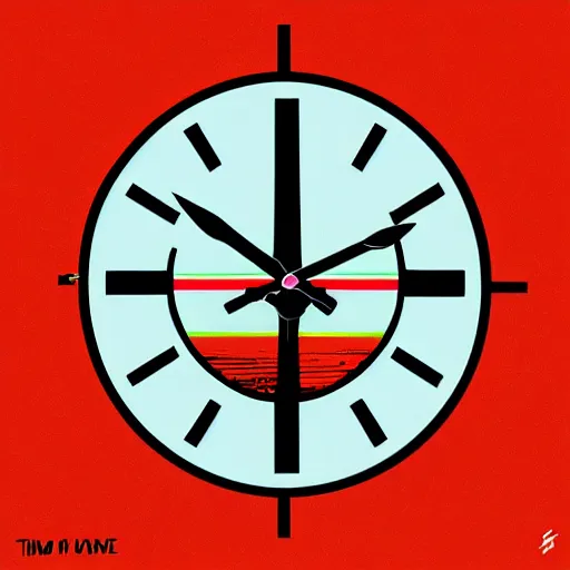 Image similar to centred clock arrow colourful illustration art by tim doyle